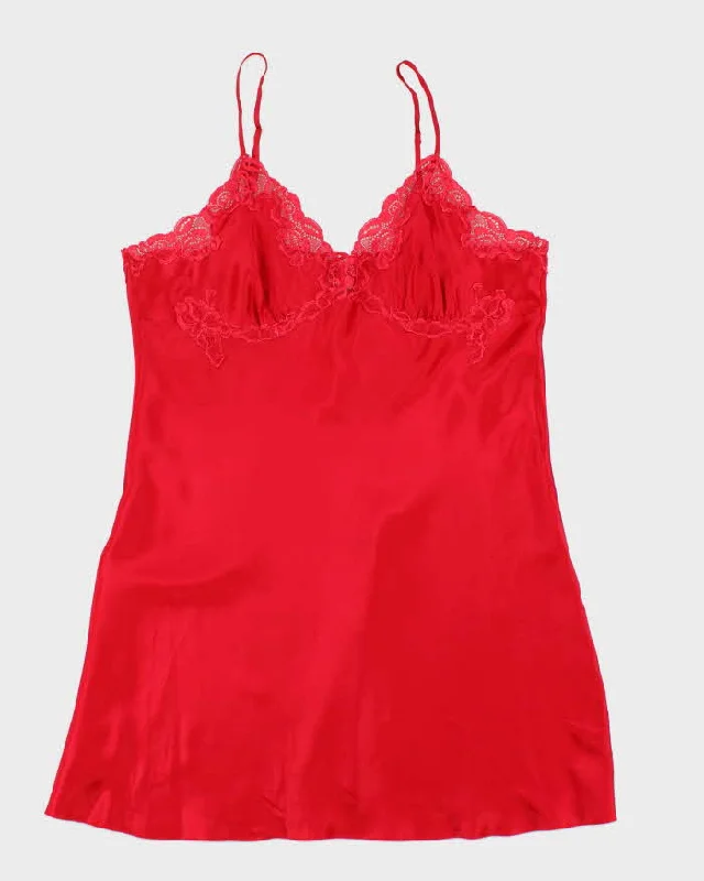 90s Neiman Marcus Red Slip Dress - L