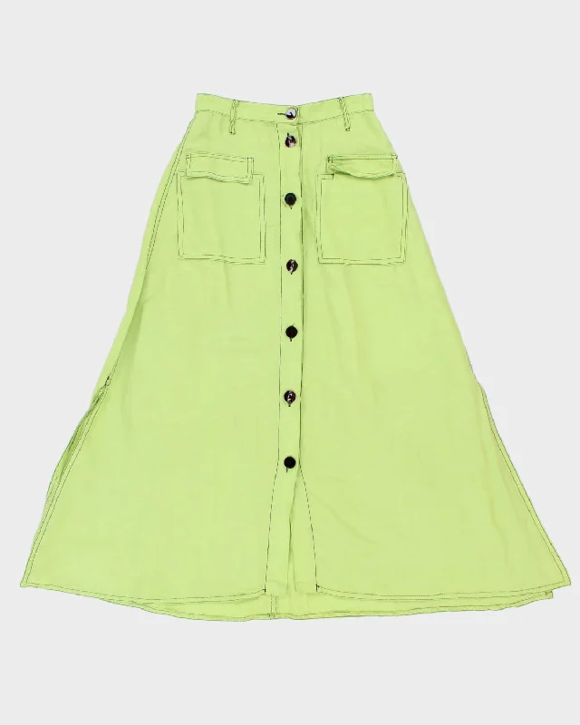 Maryam Nassir Zadeh Green Button-Up Skirt - XS