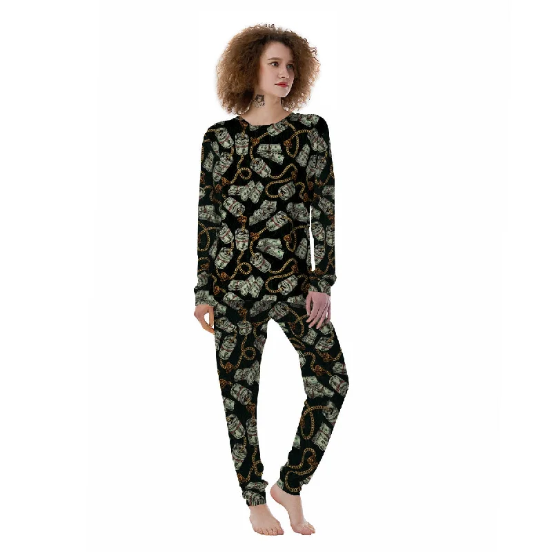 US Dollar Print Pattern Women's Pajamas