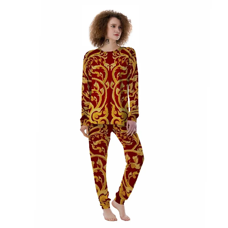 Vines Thai Winding Print Women's Pajamas