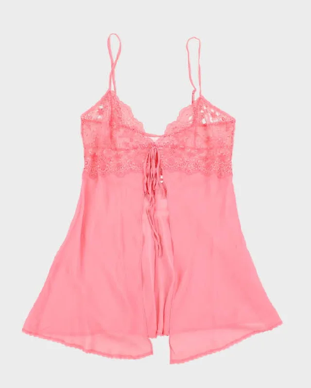 Vintage Y2k 00s Victoria's Secret Pink Silk Lingerie Cami - M