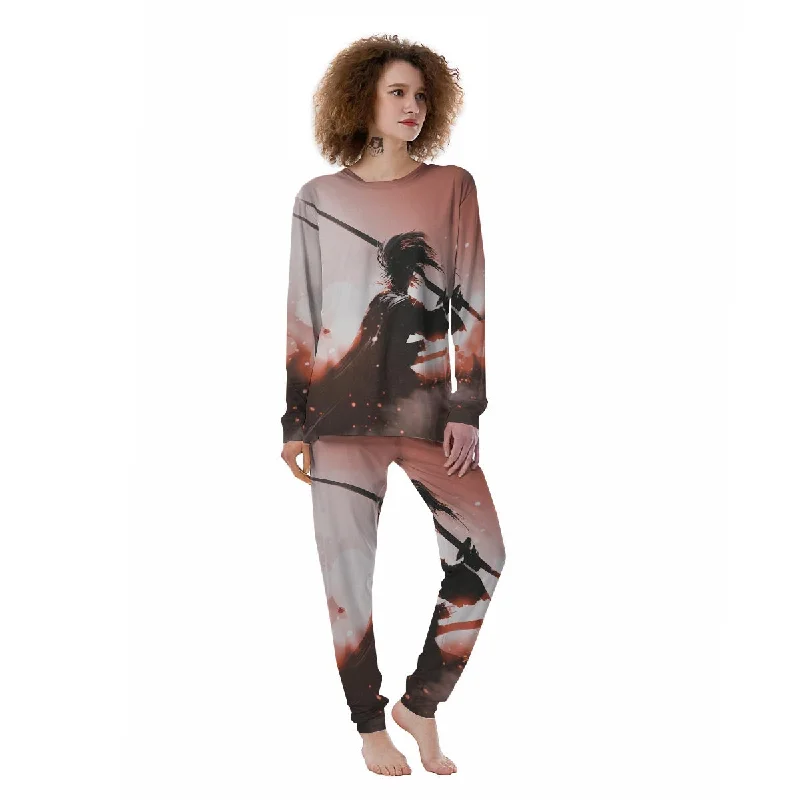 Warrior Sunset Samurai Print Women's Pajamas