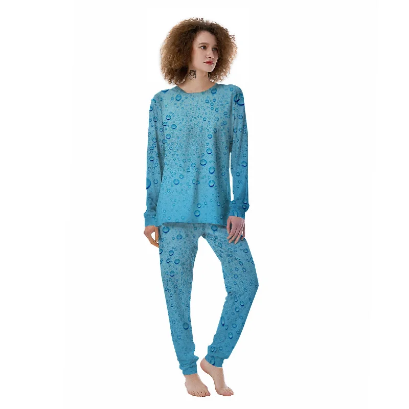 Water Drops Print Women's Pajamas