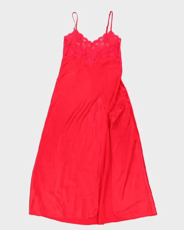 Y2k 00s Victoria's Secret Red Slip Dress - XS