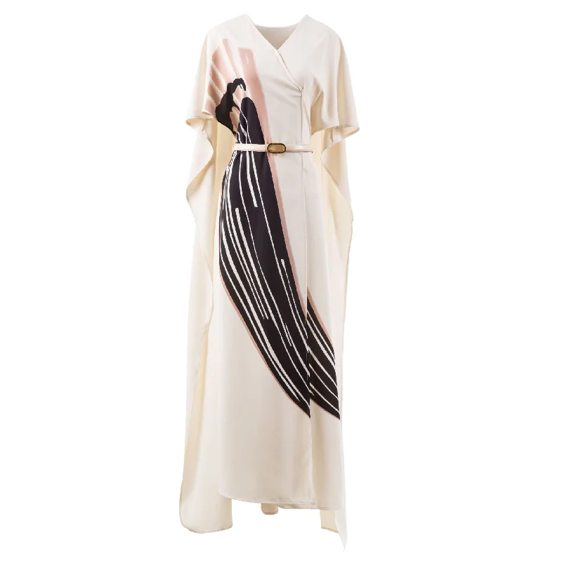 Lenia Belted Maxi Kaftan Dress