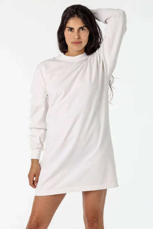 1837GD - Long Sleeve Garment Dye Mockneck Dress