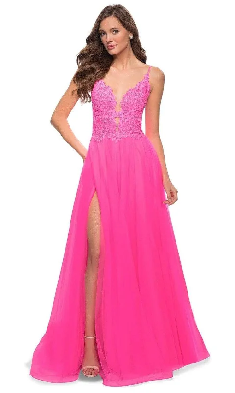 La Femme - 29964 Plunging V Neck A-Line Gown