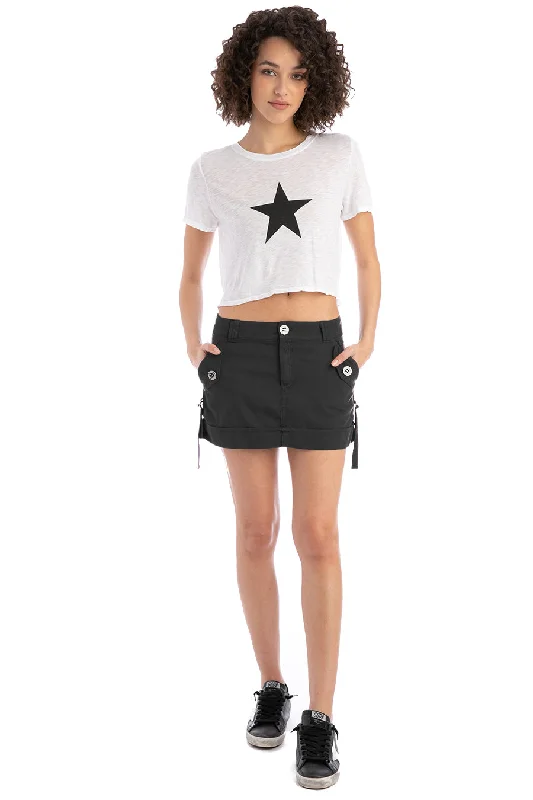 Twill Cargo Mini Skirt