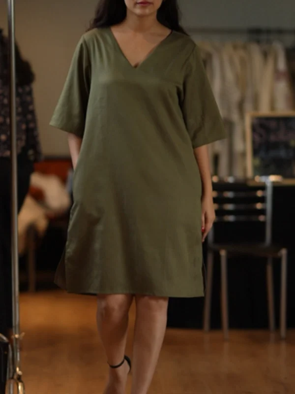 Classic Tencel Dress Olive