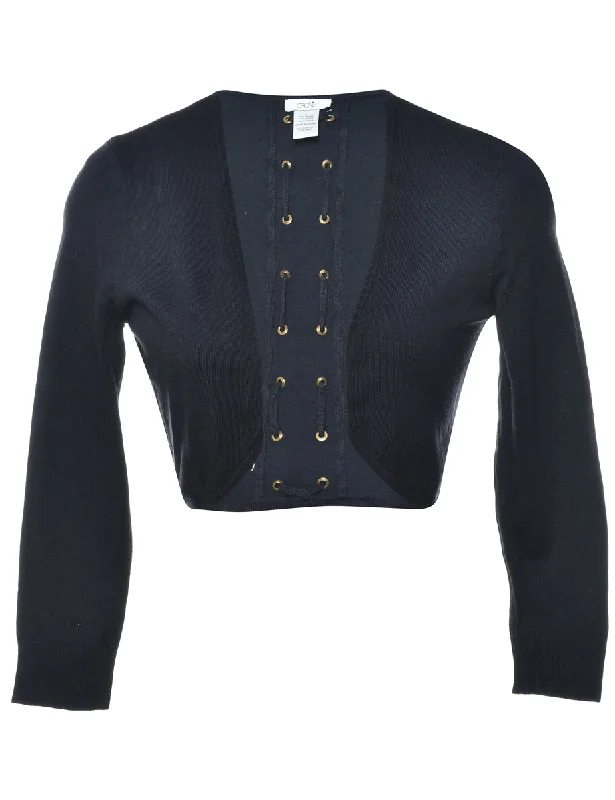 Cropped Black Cardigan - S