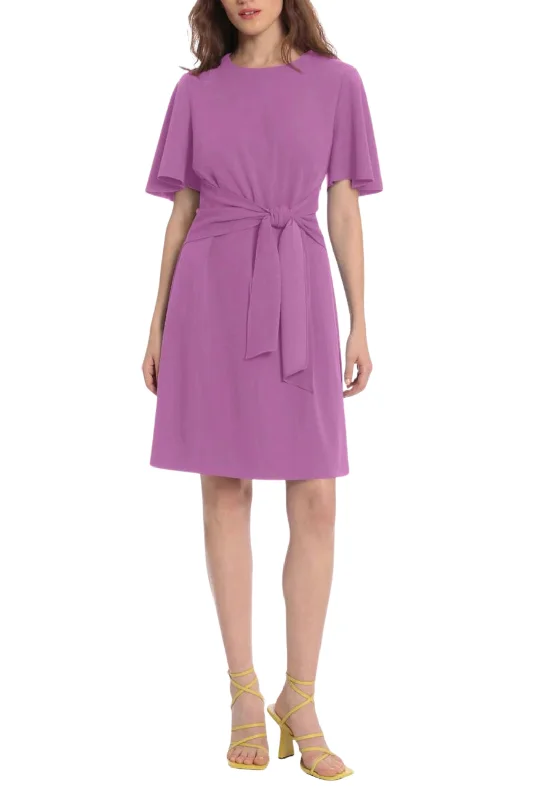 Donna Morgan Juniper Tie Front Flutter Sleeves Dress