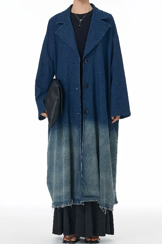 Indigo Drift Trench Coat