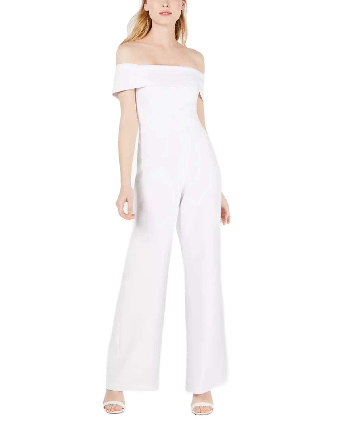 Laundry Spaghetti Strap Popover Zipper Back Elastic Waist Solid Crepe Jumpsuit