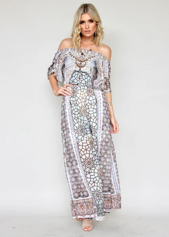 Night Sky Off Shoulder Dress - Mosaic