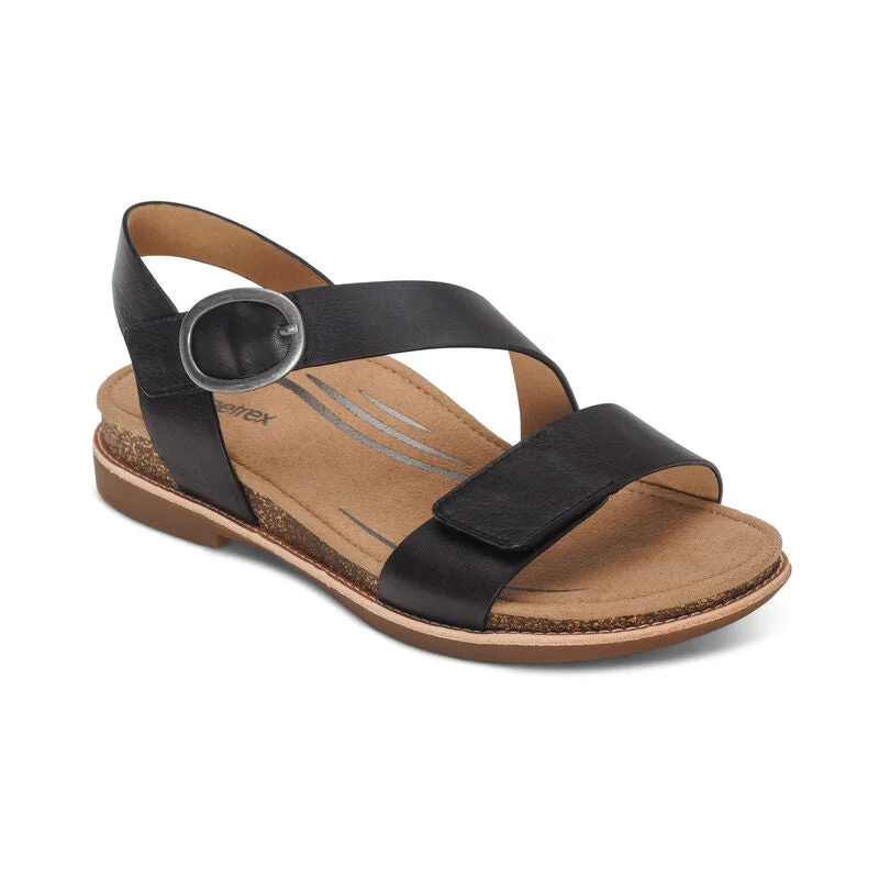 Tamara Quarter Strap Sandal - Black