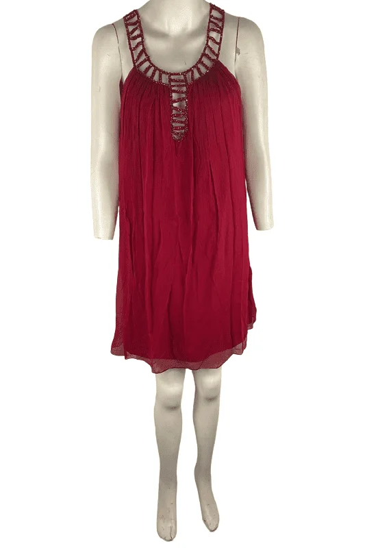 BCBGMAXAZRIA women's wine sleeveless dress size 6