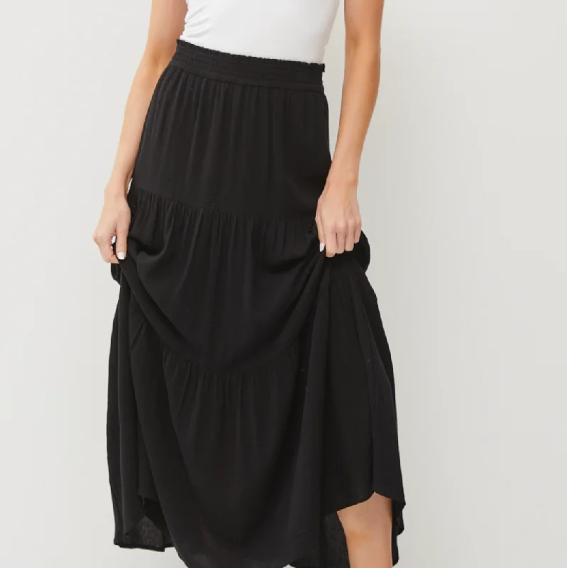 Smocked Waist Maxi Skirt