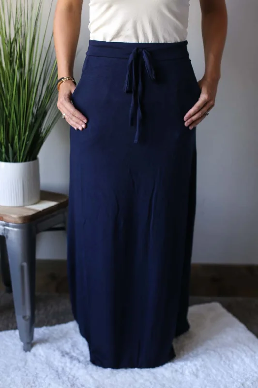 Navy Maxi Skirt • S