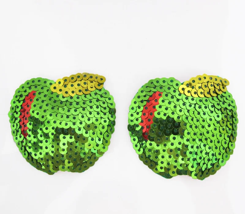 Love in Leather Sequin Apple Reusable Nipple Pasties