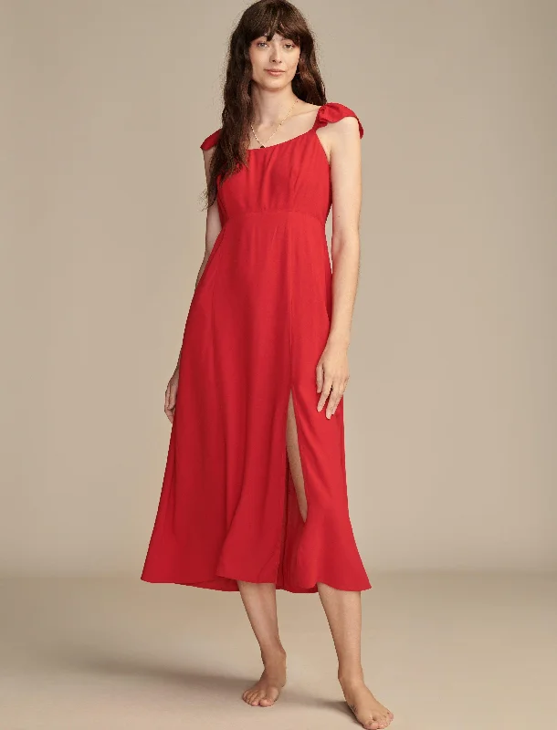 Lucky Brand Women's Ruffle Sleeve Midi Dress