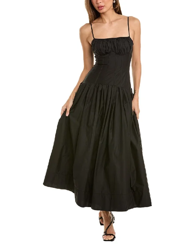 Nicholas Dolma Drop Waist Corset Midi Dress