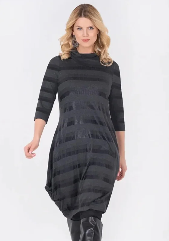 Ever Sassy Balloon Hem Jersey Midi Dress, Charcoal