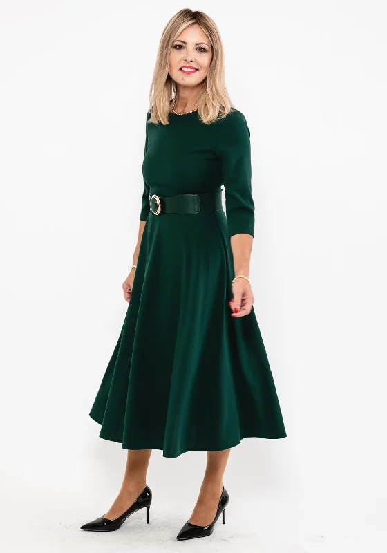 Seventy1 A-Line Midi Dress, Forest Green