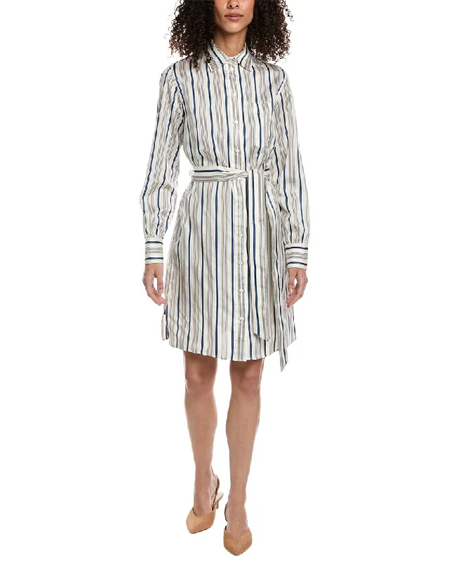 Burberry Striped Silk Shirtdress