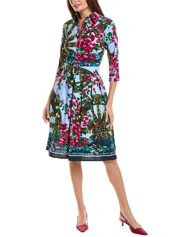 Samantha Sung Audrey 1 3/4-Sleeve Shirtdress