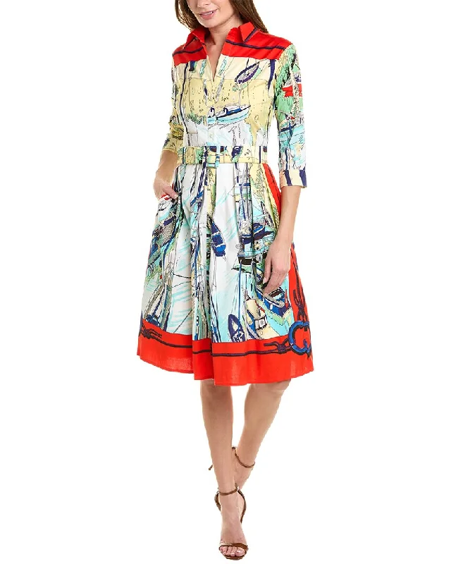 Samantha Sung Audrey 1 3/4-Sleeve Shirtdress