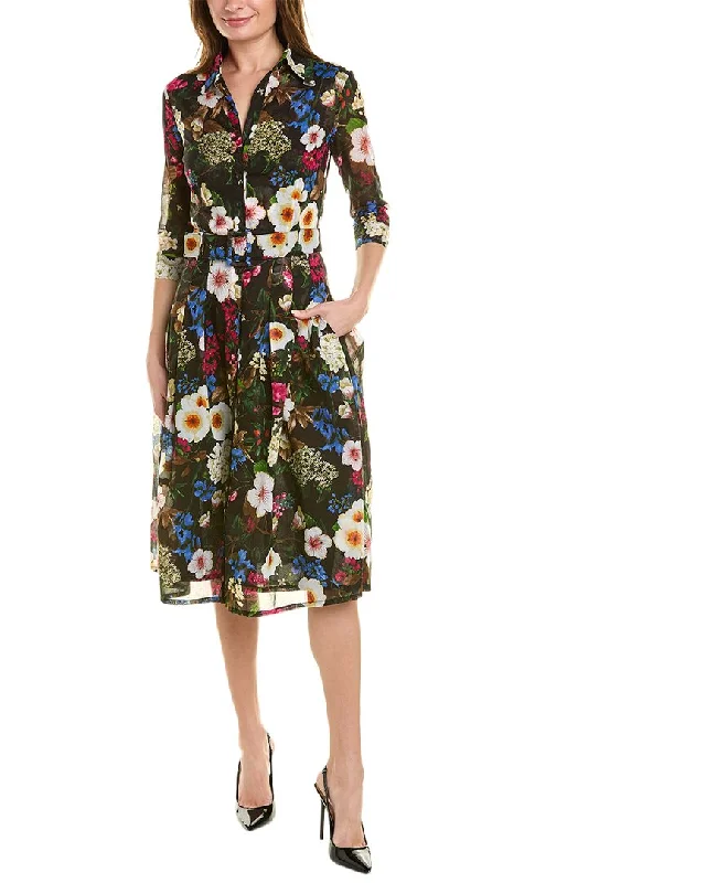 Samantha Sung Audrey 2 3/4-Sleeve Shirtdress