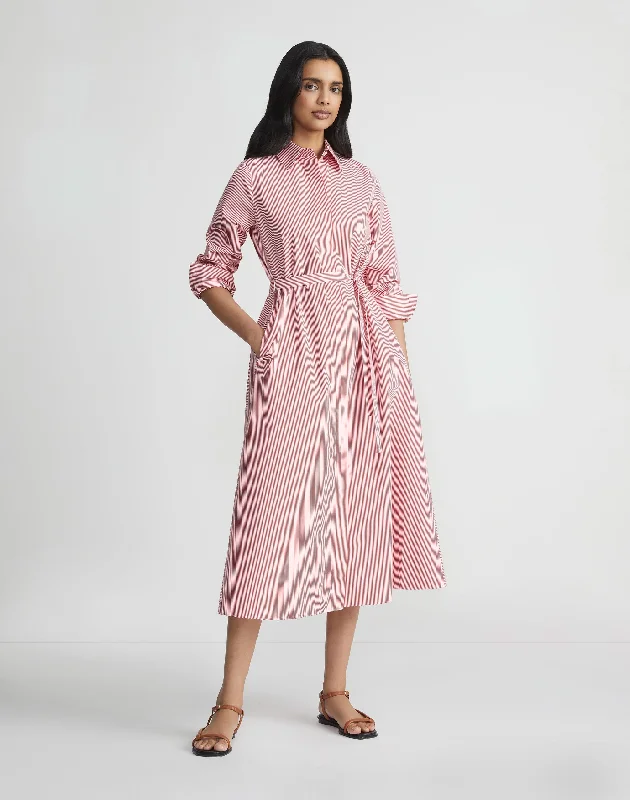 Stripe Cotton Poplin Shirtdress